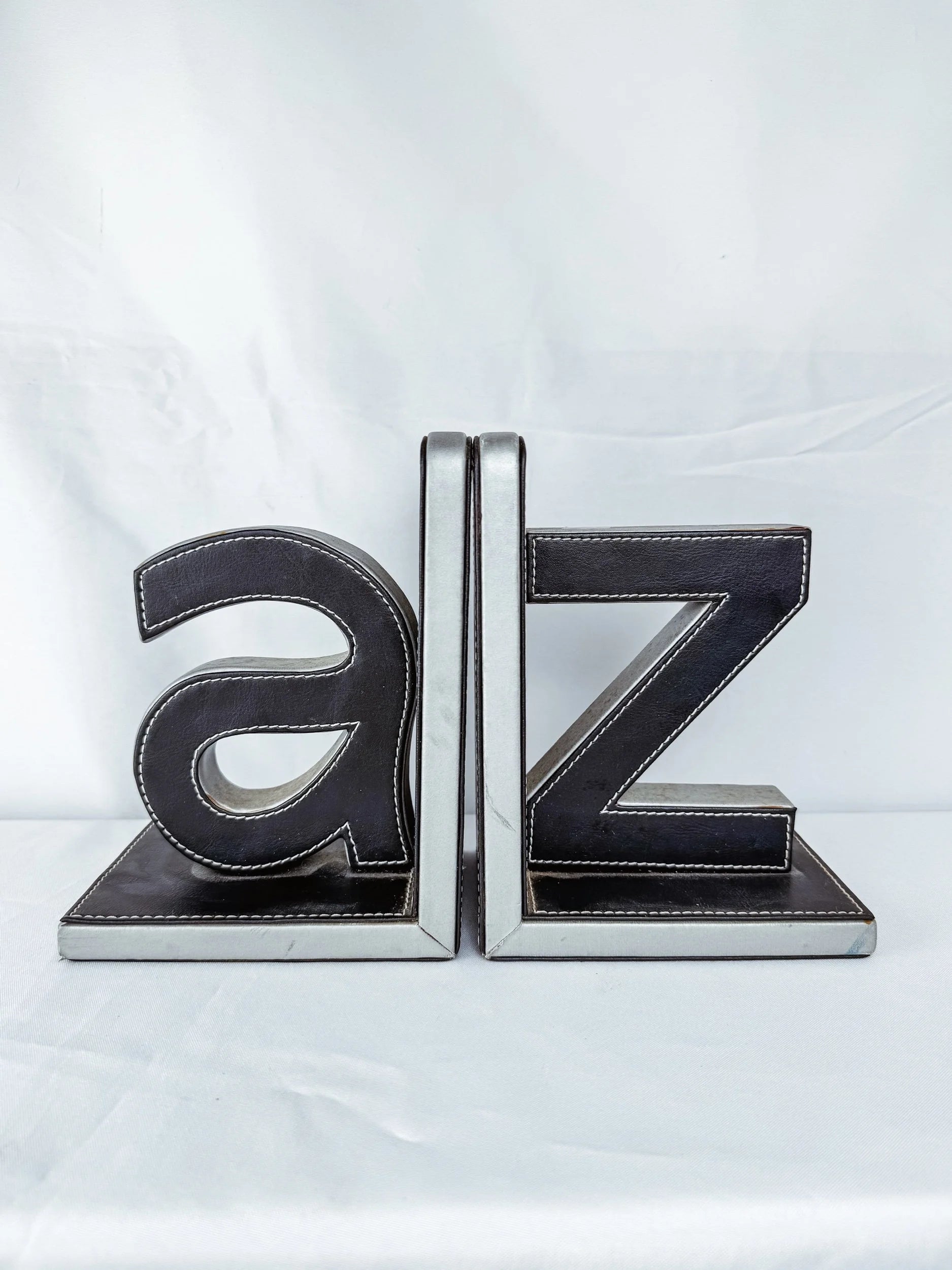 A\Z Faux Leather Bookends