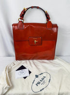 Vintage Prada Signature Top Handle Patent Leather Bag