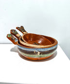 Set of 3 Hand-Painted Terra-cotta Nesting Bowls