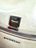 Givenchy Patent Pandora Flap Dark Cream Shoulder Bag