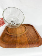 Vintage Wooden Charcuterie Board w/ Glass Dome