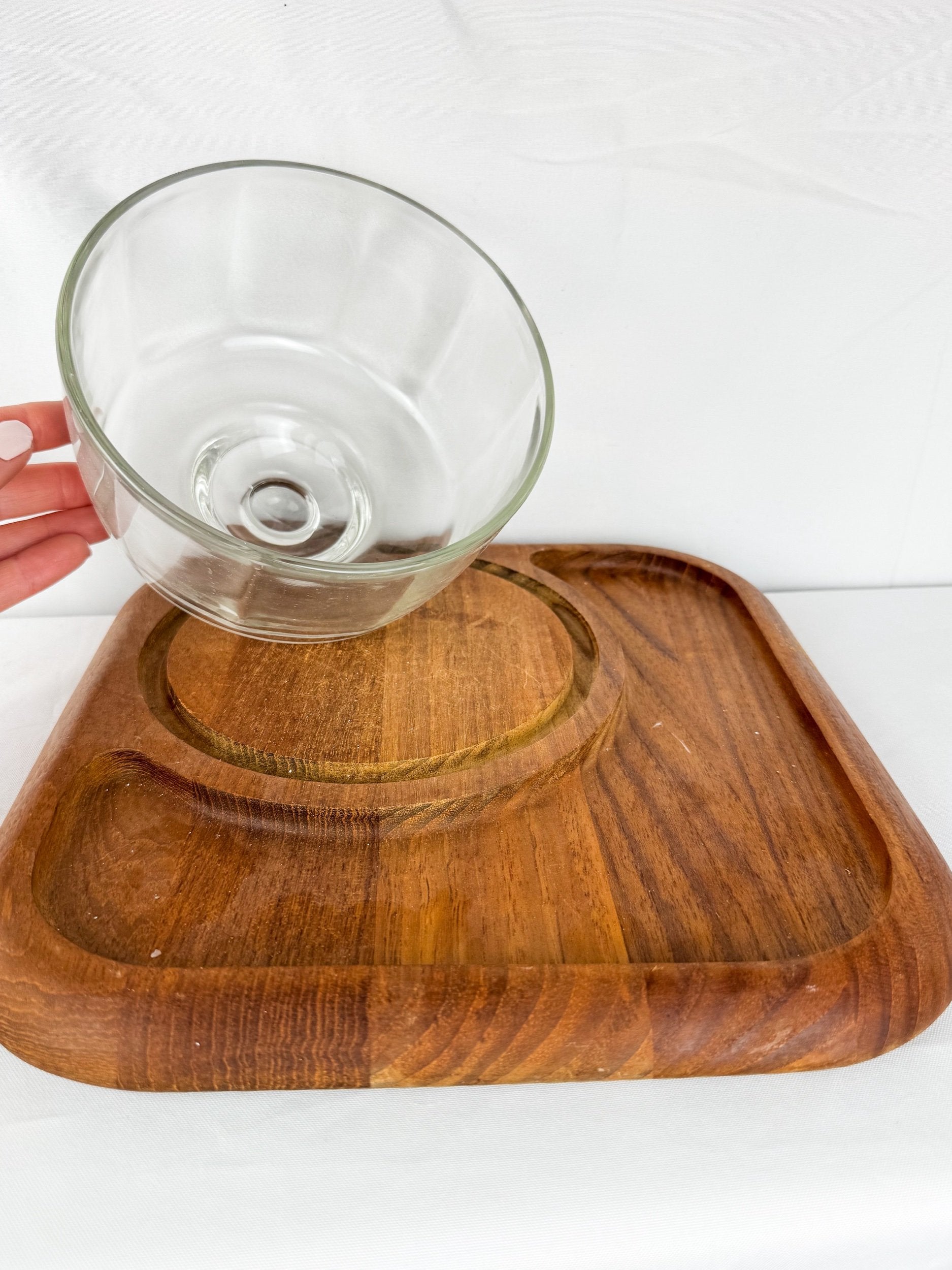 Vintage Wooden Charcuterie Board w/ Glass Dome