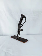 Brutalist Iron Saxophonist Sculpture