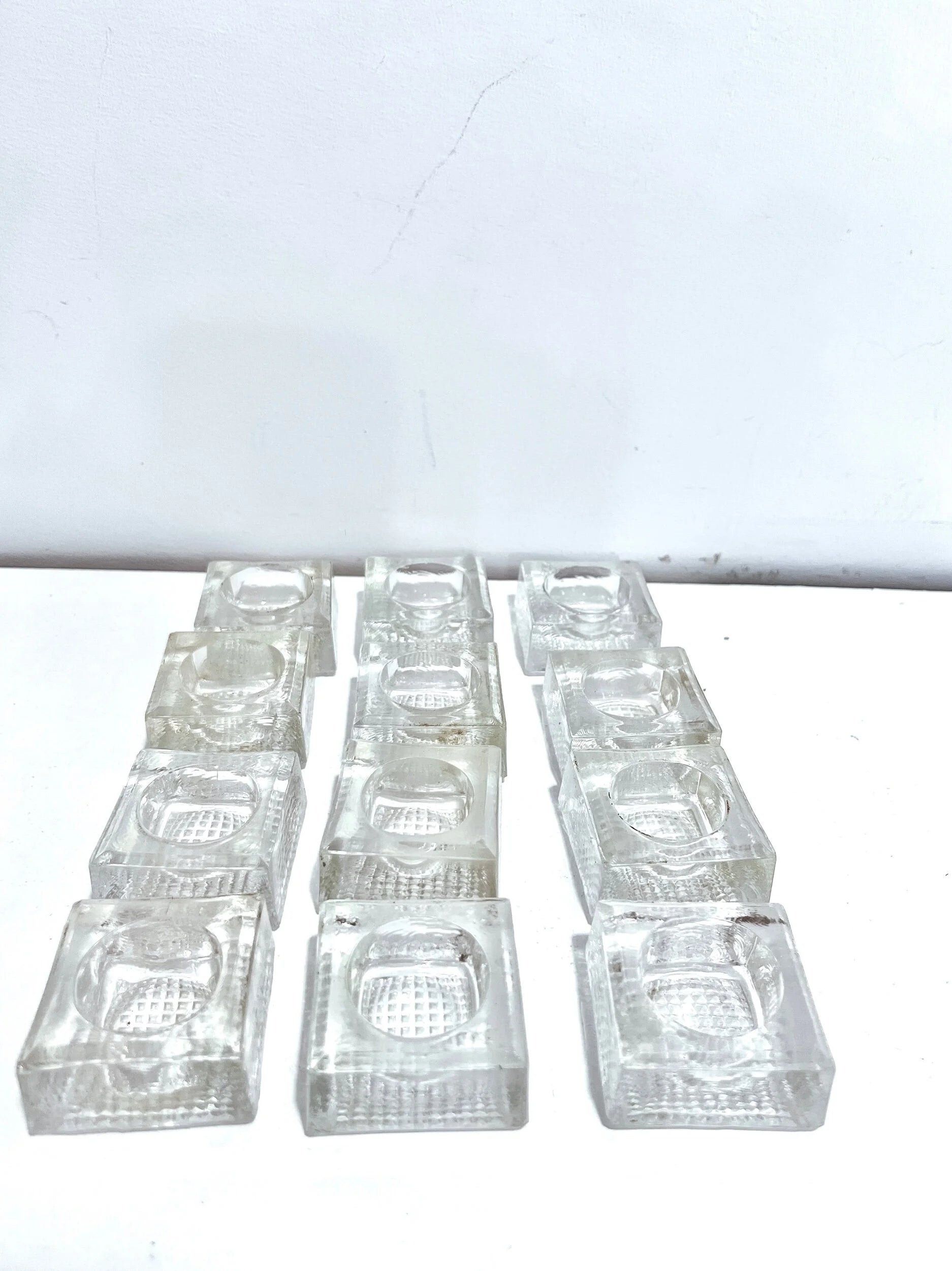 Set of 12 Vintage Glass Salt Cellars