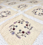 Butter Yellow Hand-Embroidered Quilt