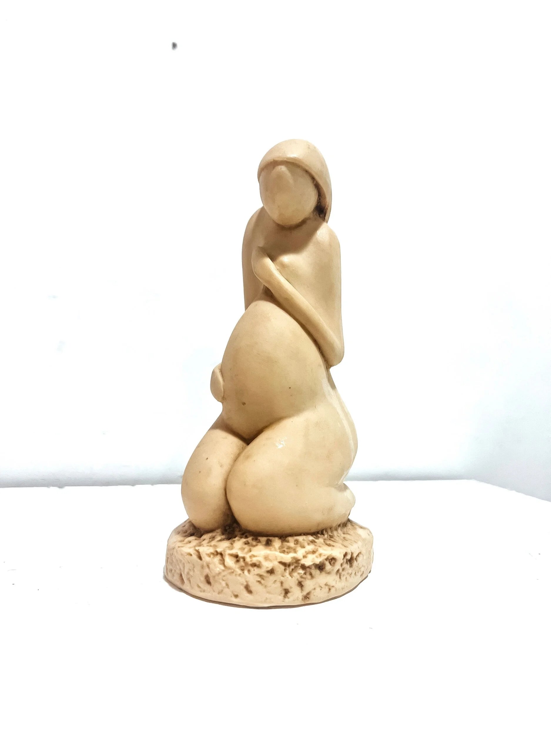 Vintage Pregnant Mother Soapstone Figurine