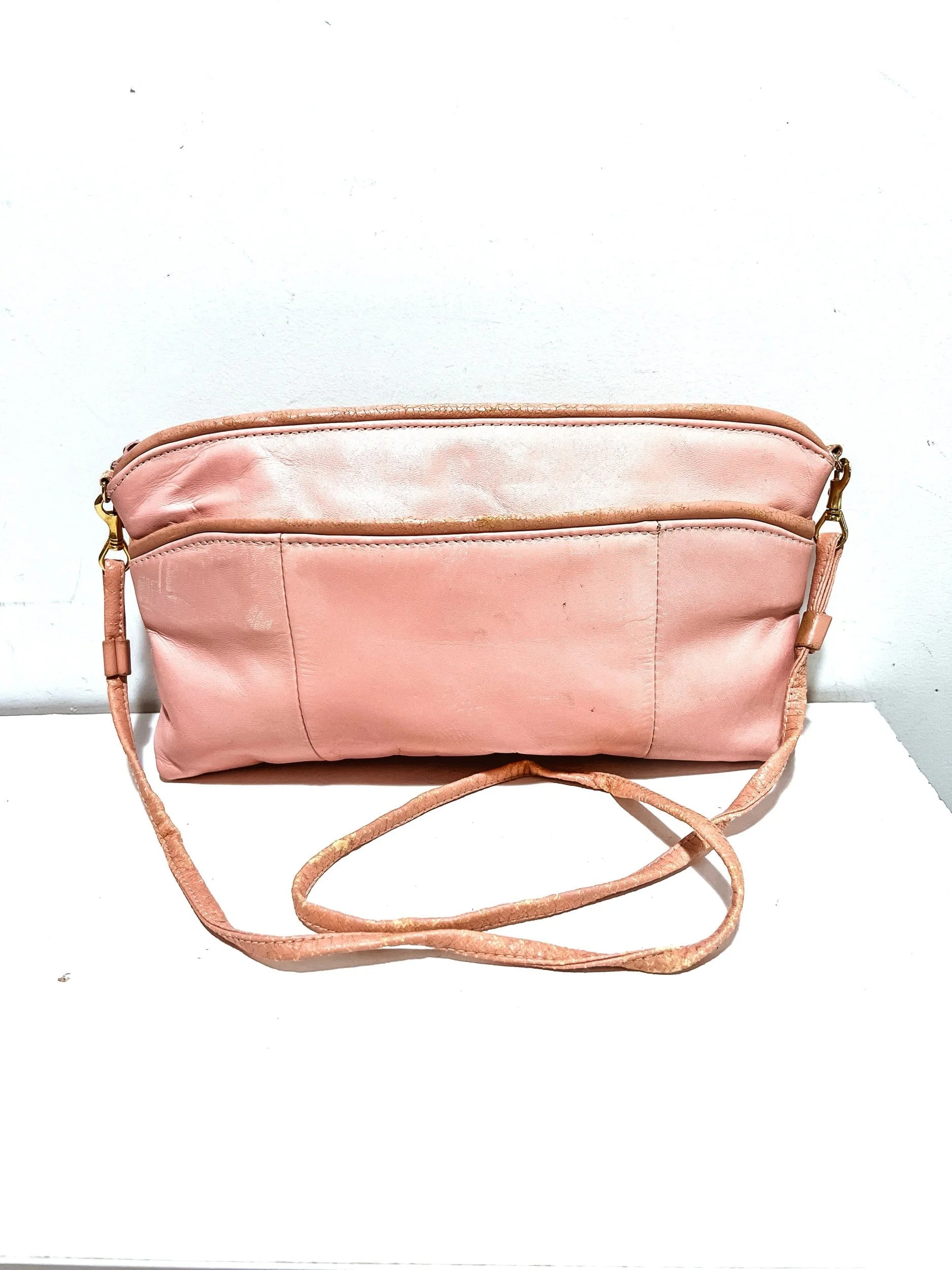 Vintage Pink Leather Express Shoulder Bag