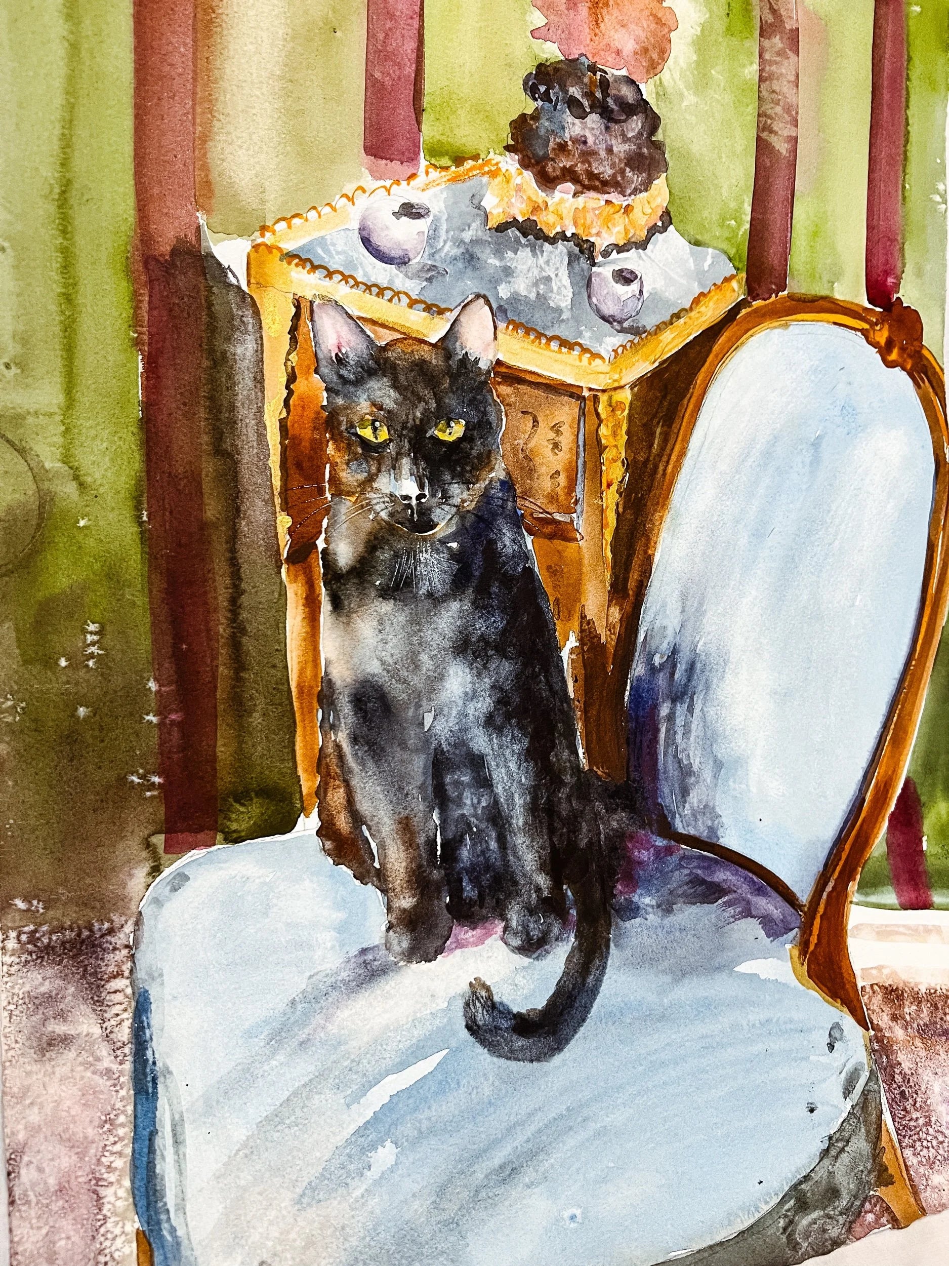 Afternoon Attitude, Watercolor on Paper