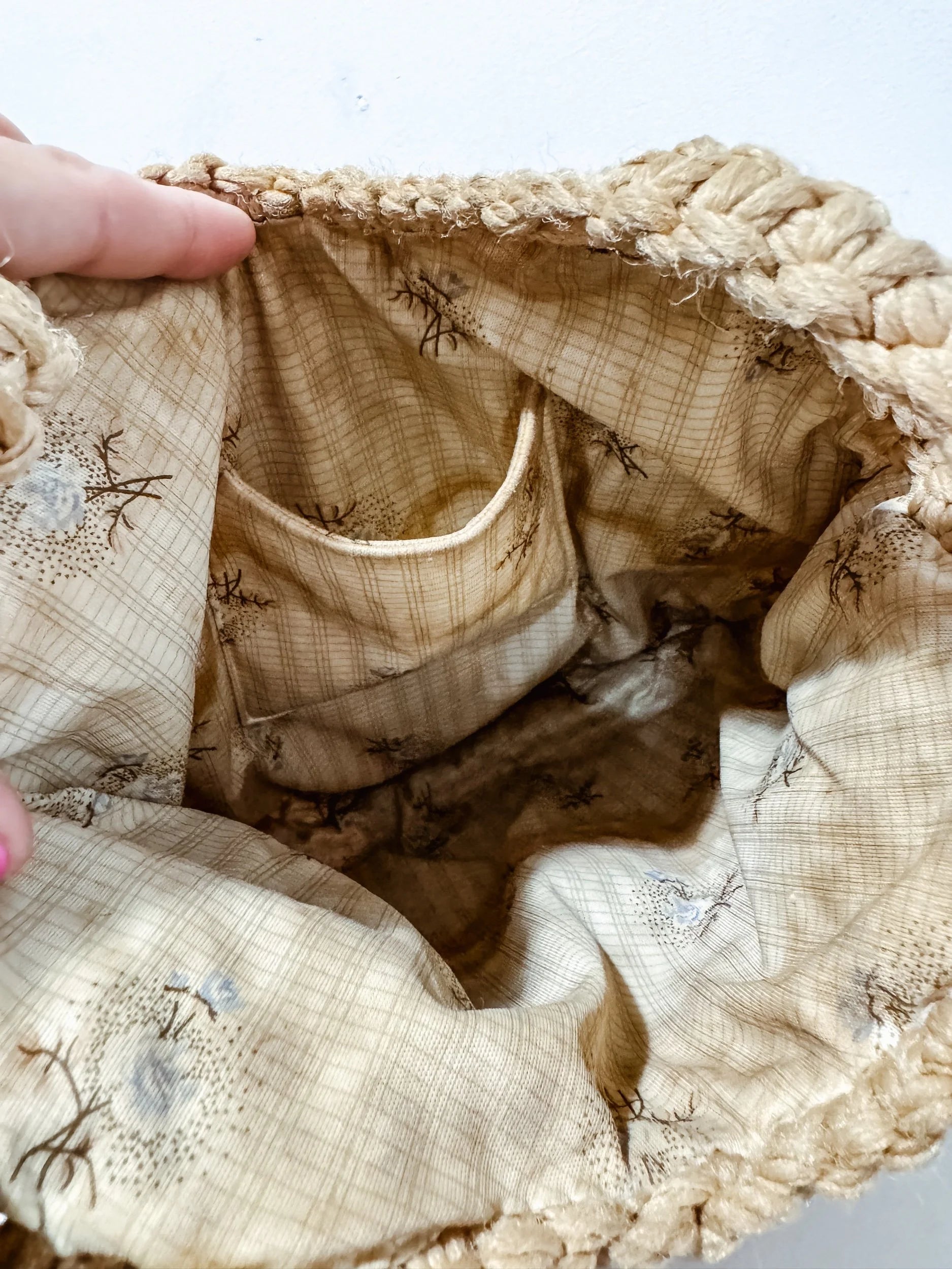 Vintage 1970s Woven Jute Handbag