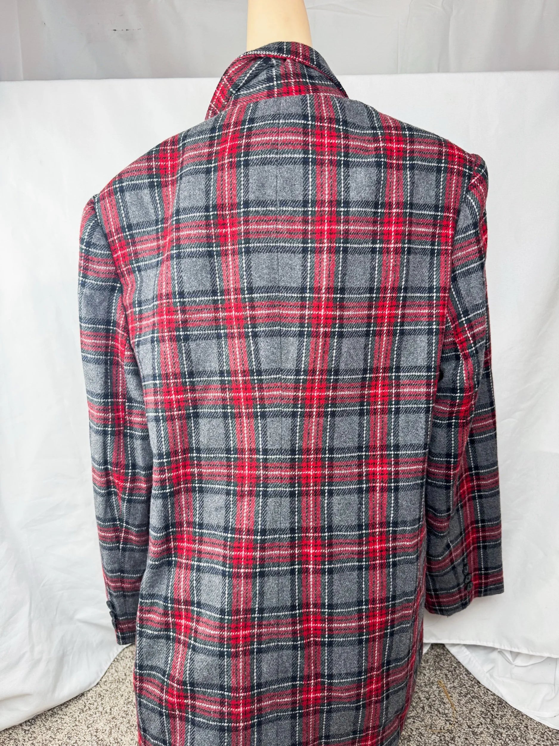 White Stagg Vintage Plaid Blazer, Size Women’s 14