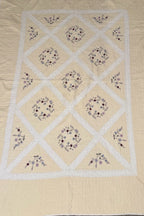 Butter Yellow Hand-Embroidered Quilt