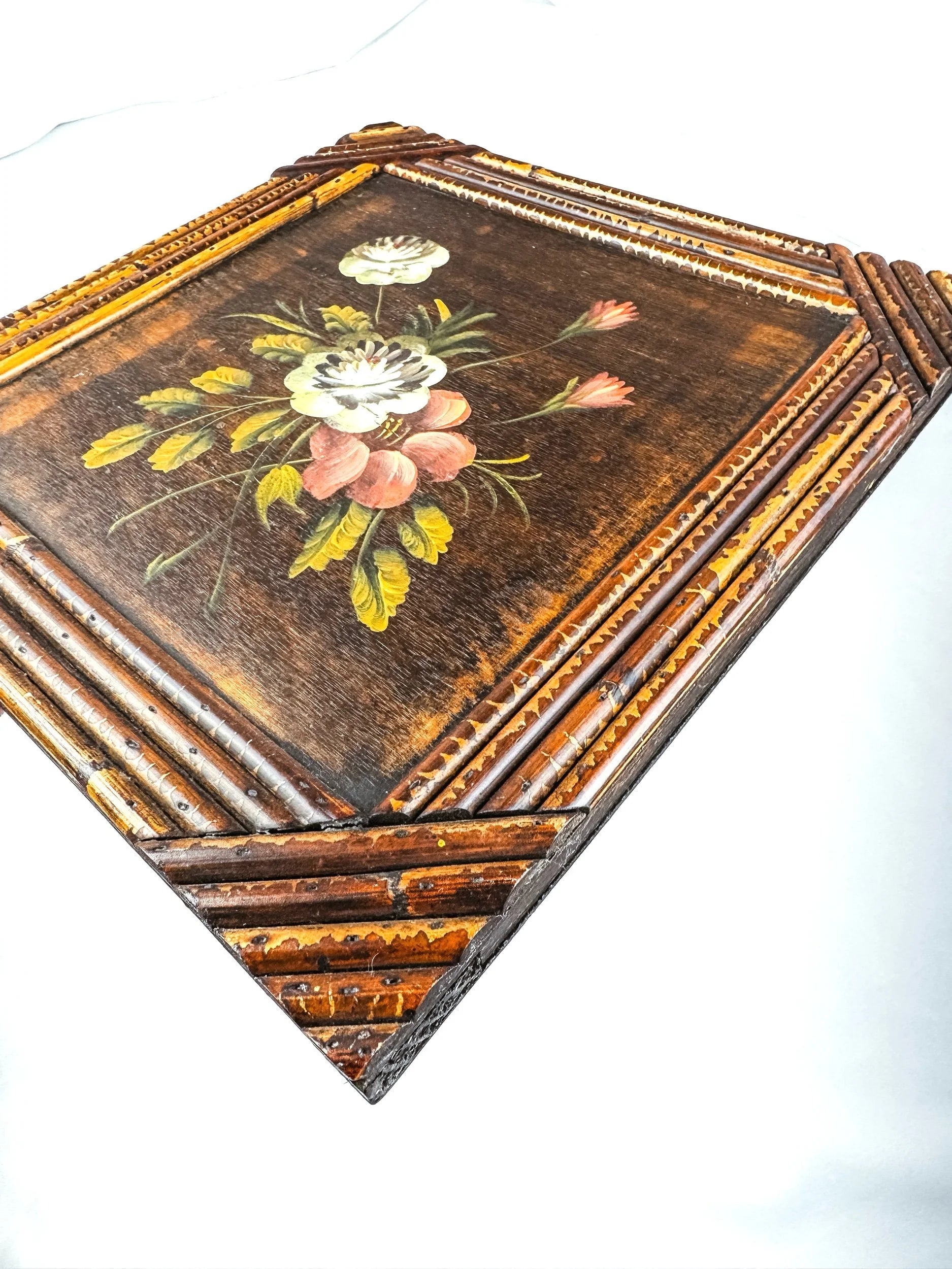 Hand-Painted Floral Wooden Wall Art