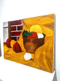 Vintage Fruit Still Life Original Oil Painting on Canvas
