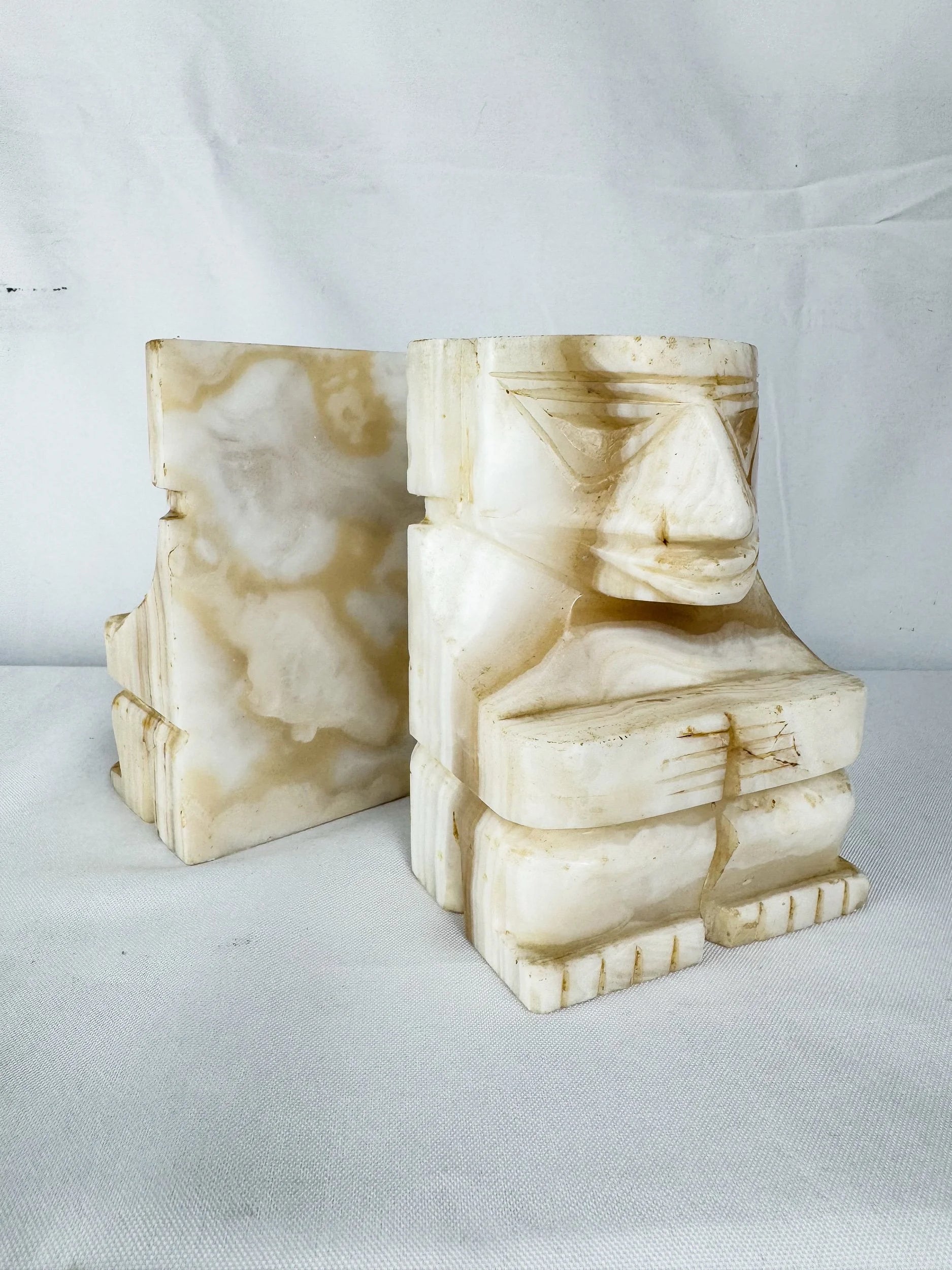 Pair of Onyx Stone Tribal Bookends