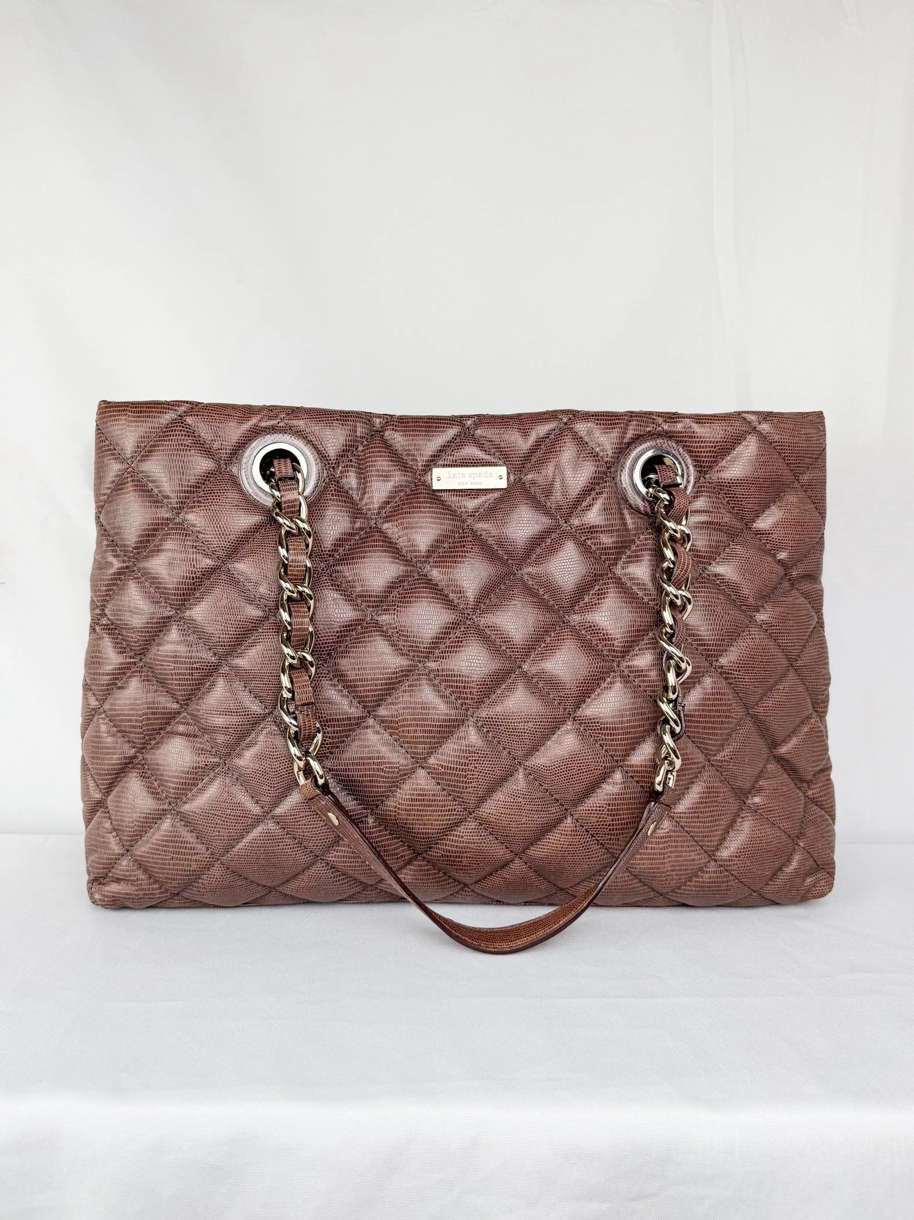 Kate Spade Gold Coast Maryanne Bag, Brown Lizard-Embossed Leather