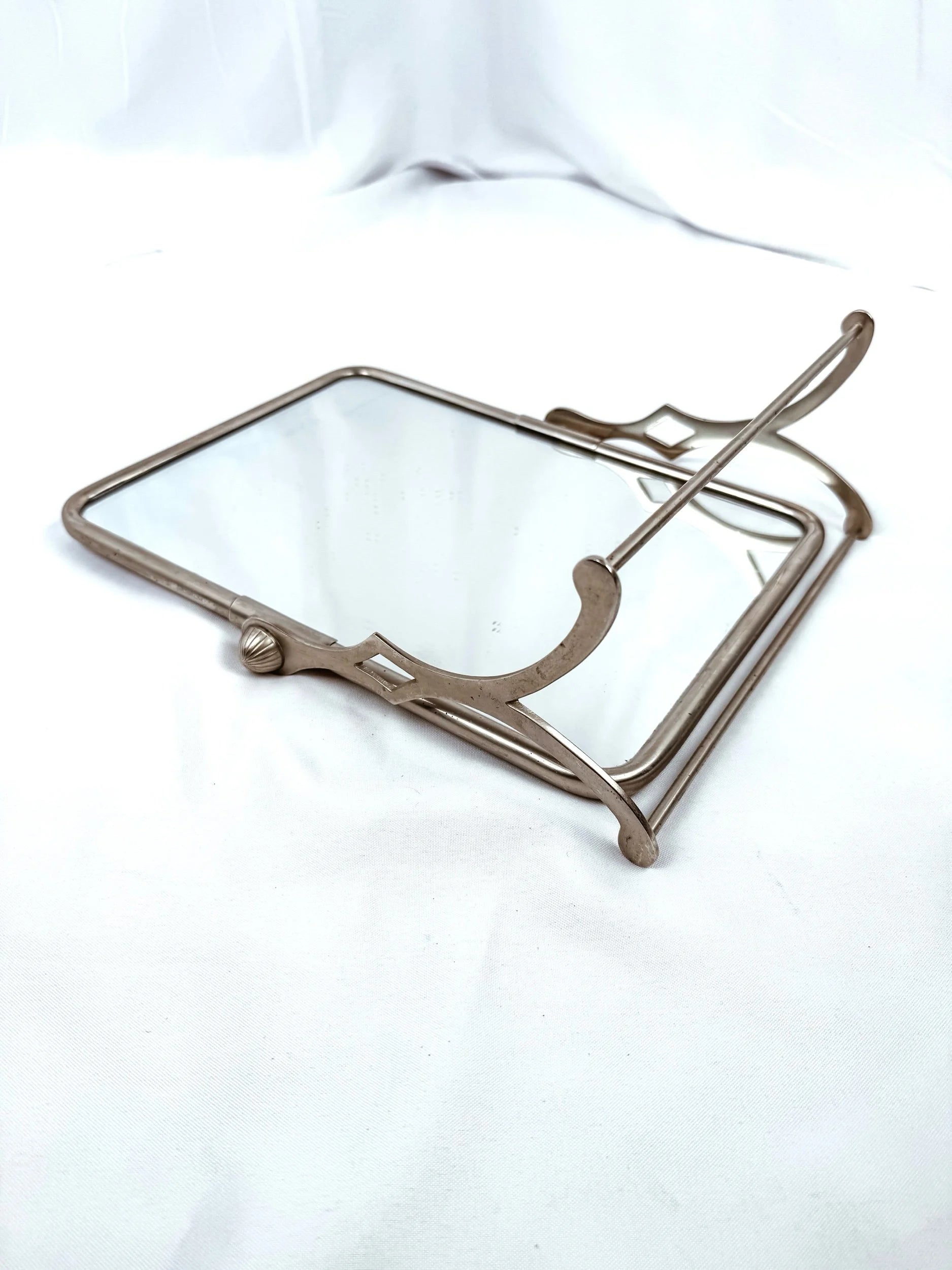 Pottery Barn Free Standing  Chrome Vanity Mirror