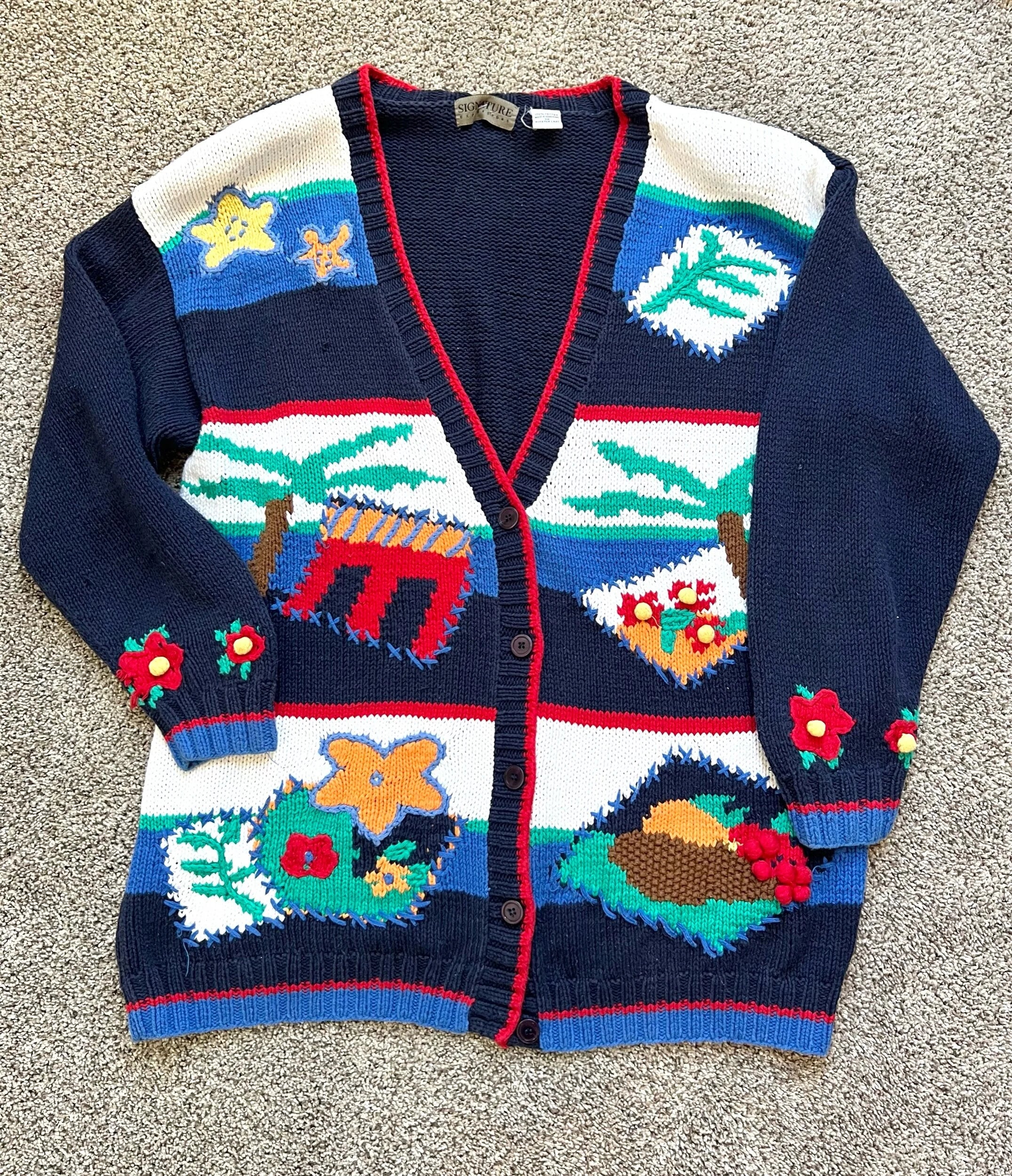 Signature Expressions 3D Beach Cardi