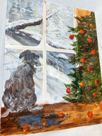 A Puppy Christmas, Acrylic on Canvas Board