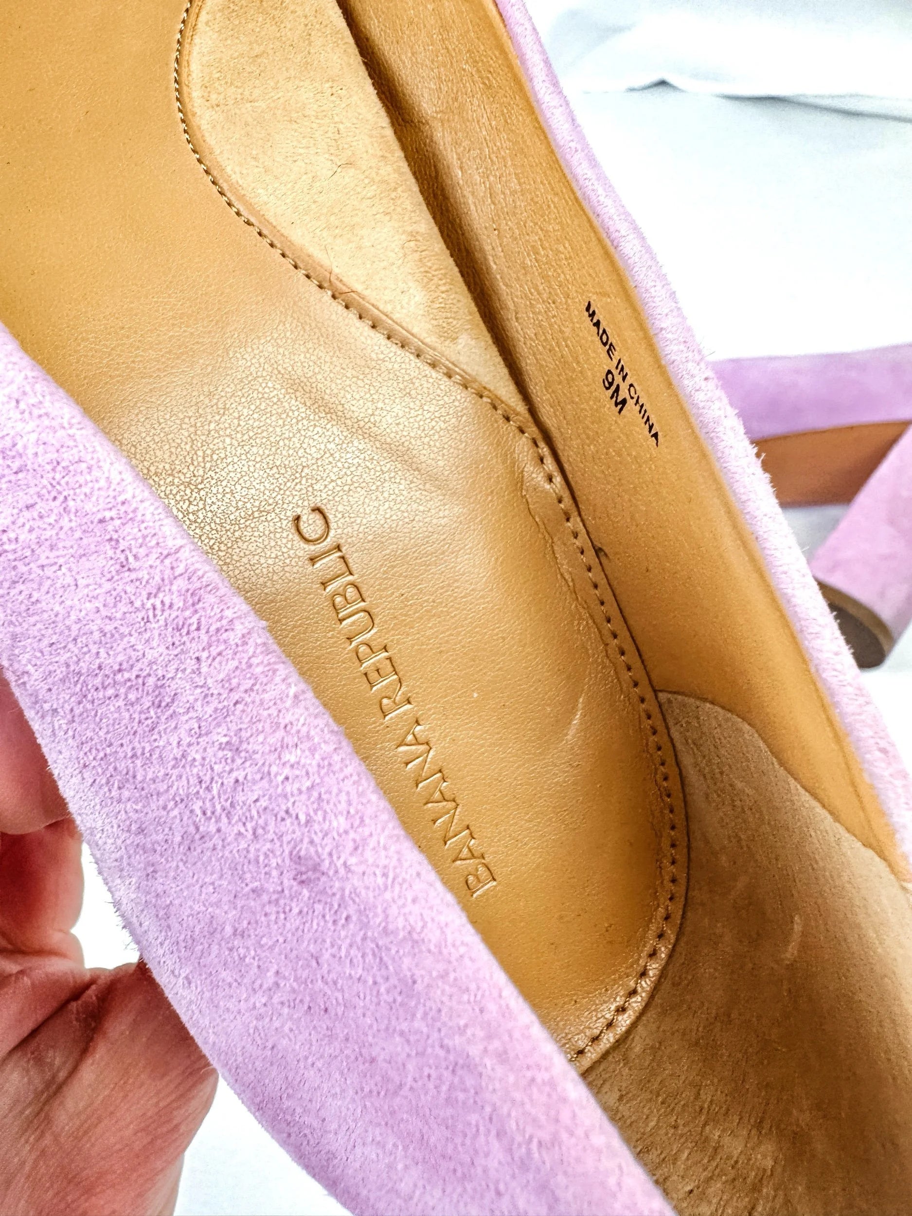 Banana Republic Lilac Suede Block Heels, Size 9