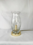 Vintage Glass & Brass Tabletop Lamp