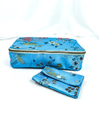 Set of Two Vintage Chinese Silk Travel Cases