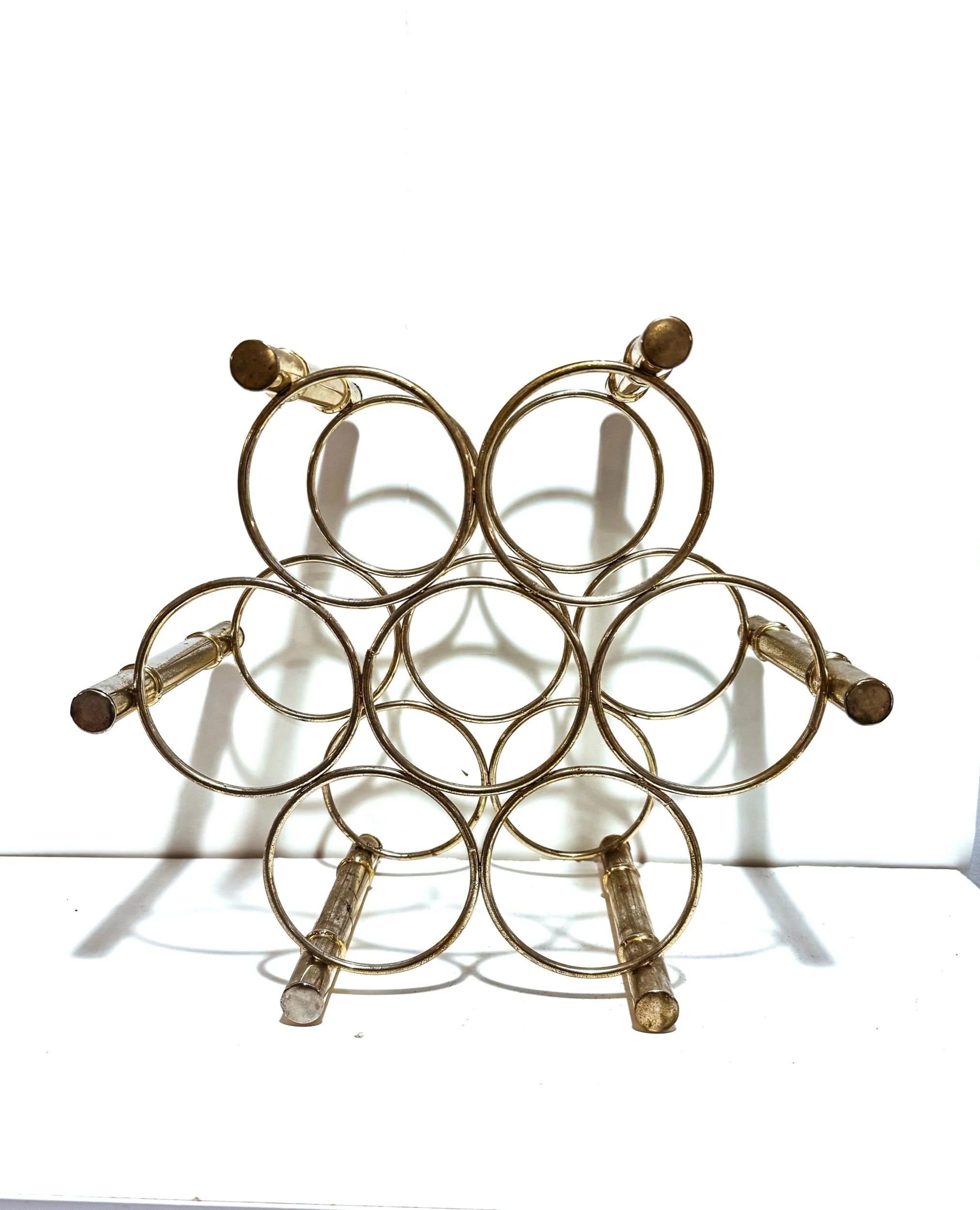 Brass Faux Bamboo Wine Holder