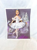 Ballerina at Christmas Pastel Painting on Watercolor Paper
