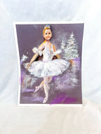 Ballerina at Christmas Pastel Painting on Watercolor Paper