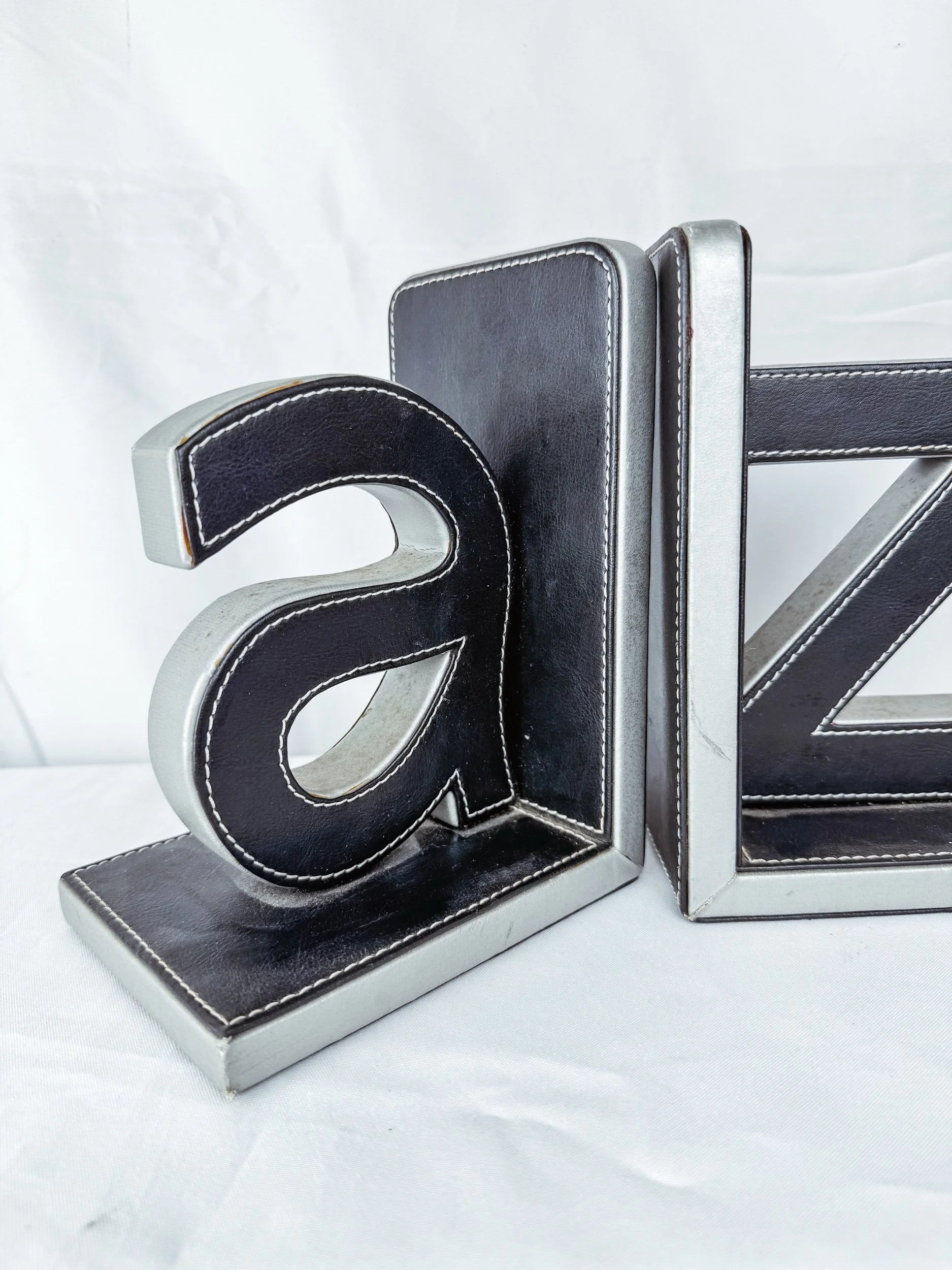 A\Z Faux Leather Bookends