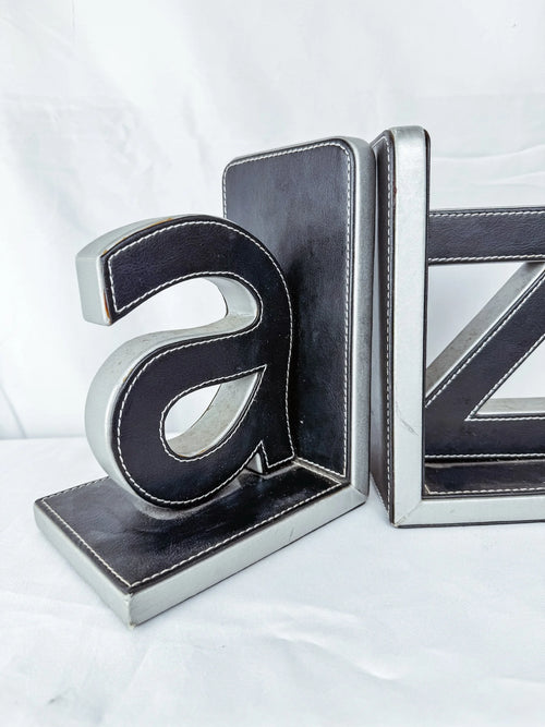 A\Z Faux Leather Bookends