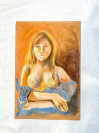 Temptress, Pastel Painting on Paper