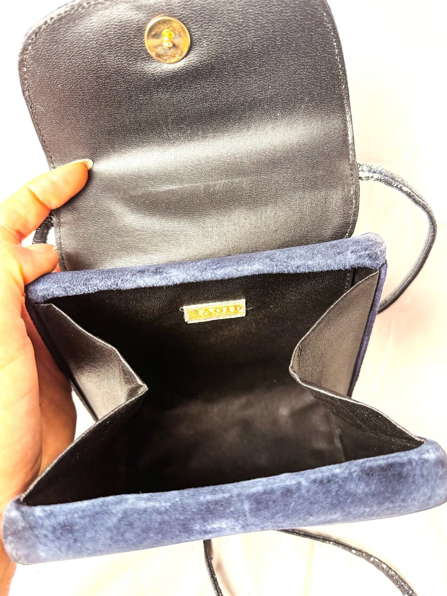 Magid Navy Suede Handbag