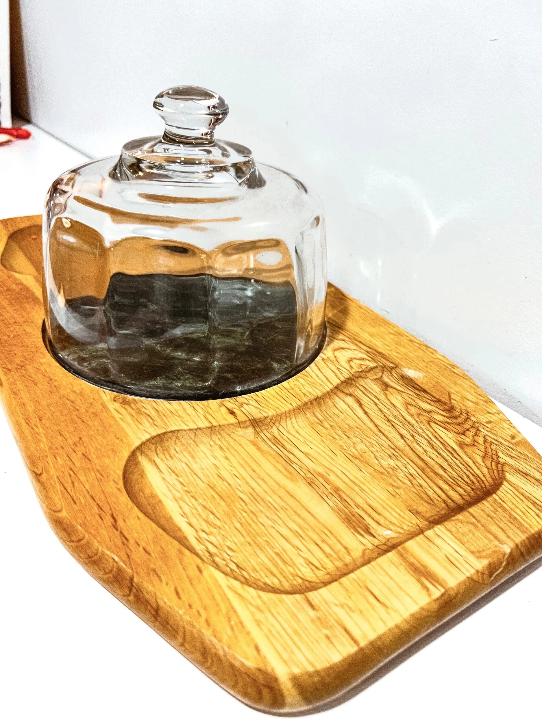 Large Vintage Wood/Marble Cheeseboard