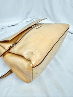 Givenchy Patent Pandora Flap Dark Cream Shoulder Bag