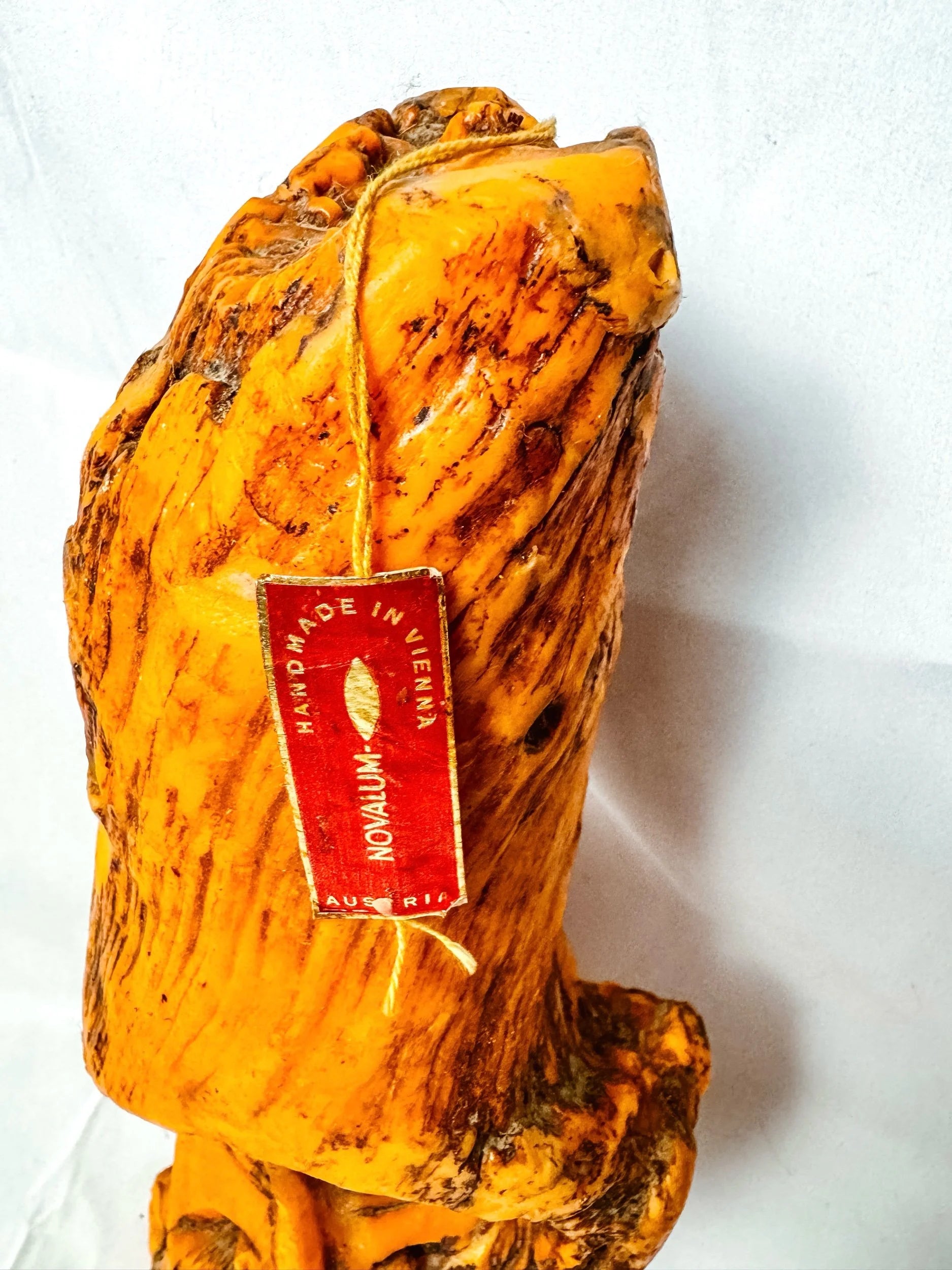 Large “Man in the Tree” Carved Wax Candle, Made in Austria