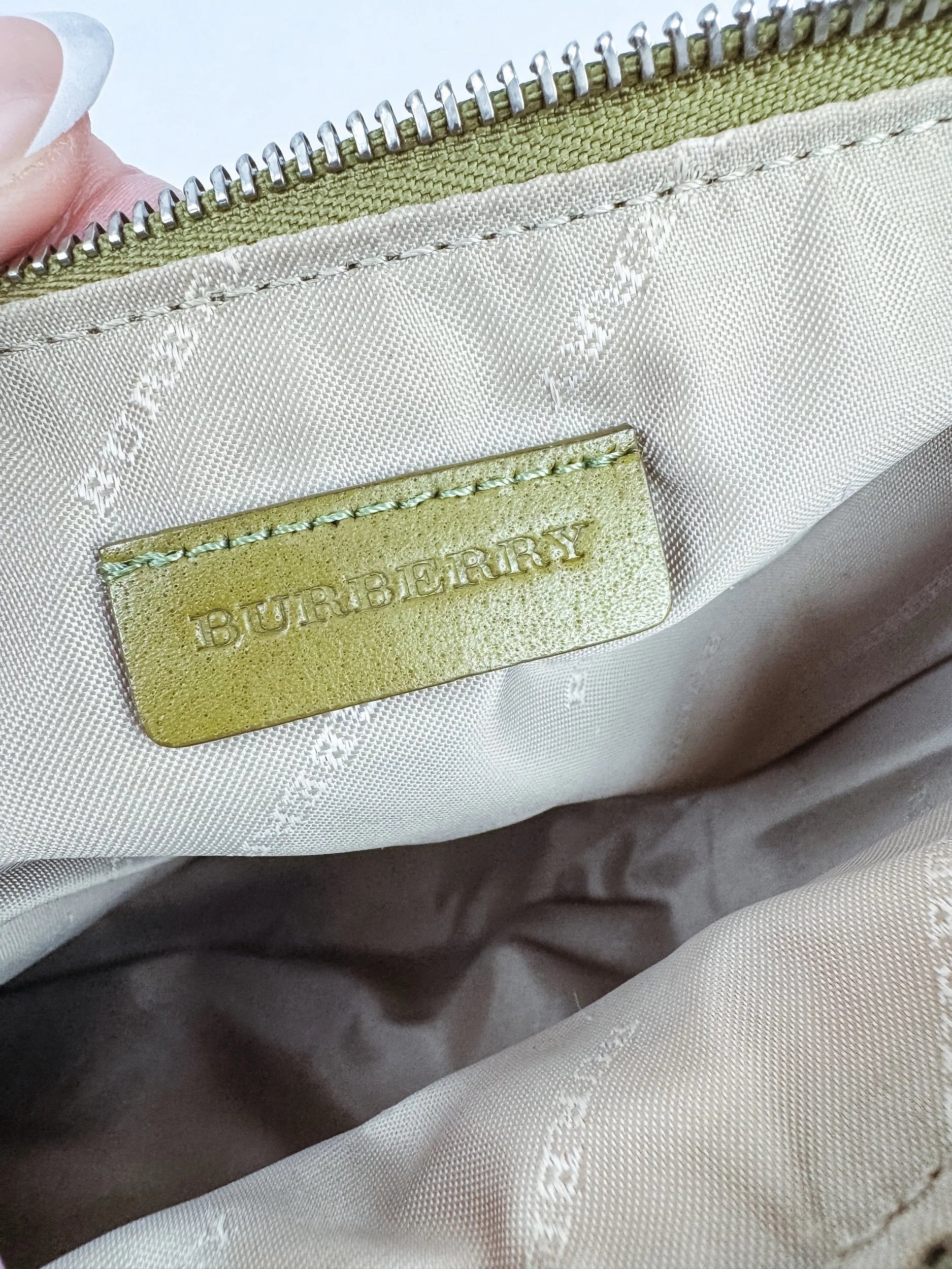Vintage Burberry Olive Patent Leather Crossbody Bag