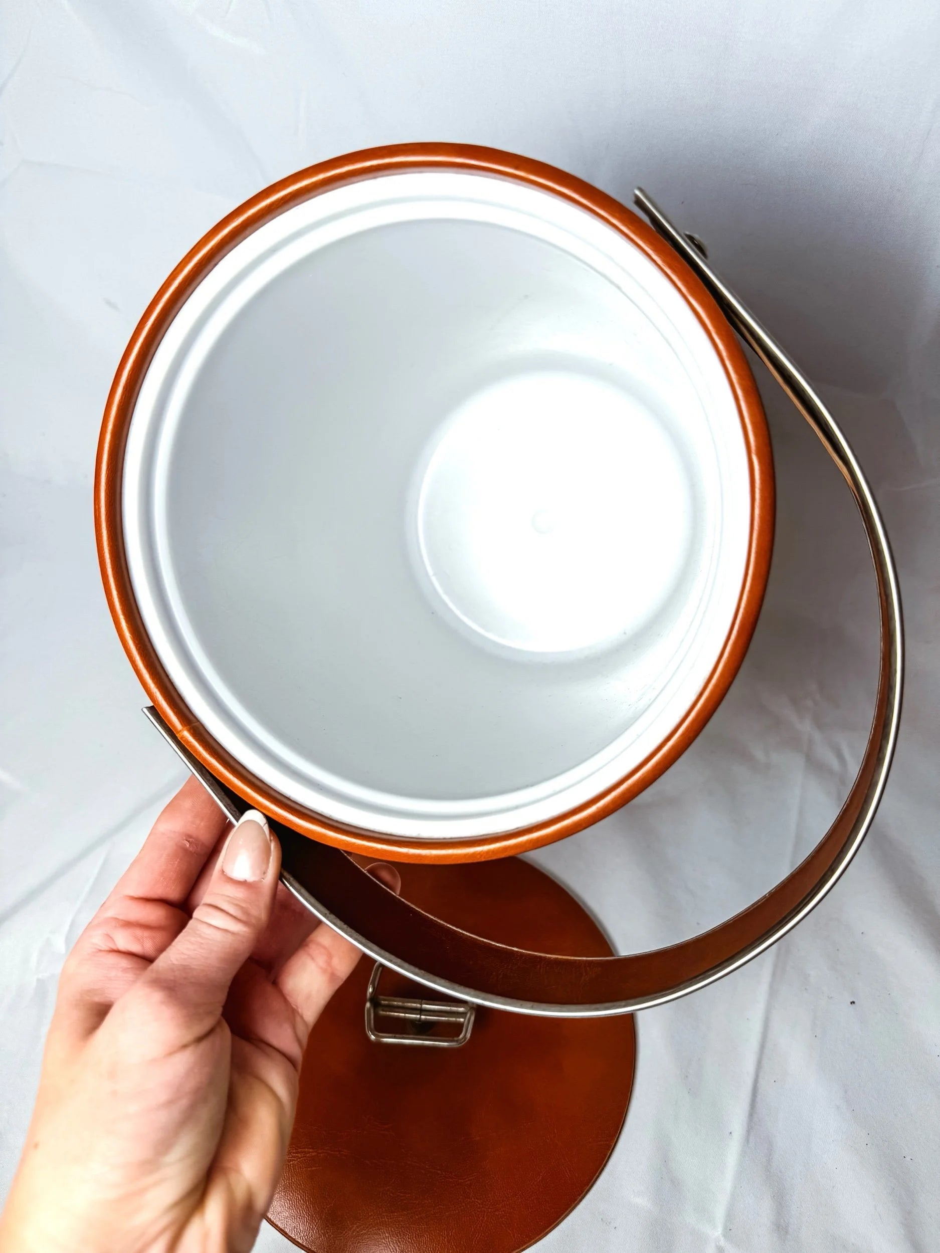 Vintage George Briard Chrome and Faux Leather Champage Ice Bucket