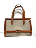 Vintage John Romain Leather/ Tweed Handbag