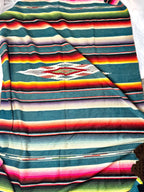 Wool Vintage Mexican Serape, Hand-Loomed