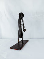 Brutalist Iron Saxophonist Sculpture