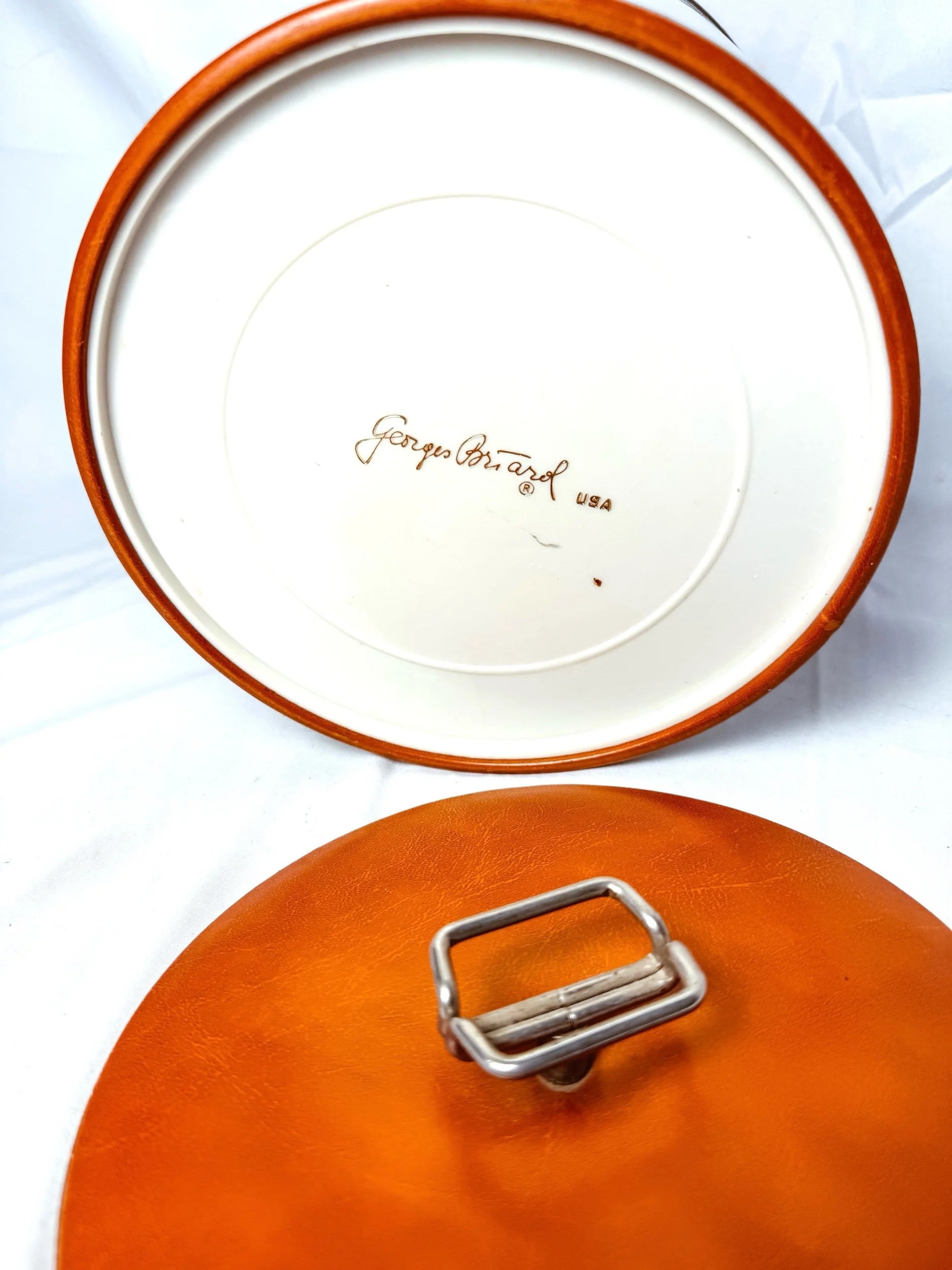 Vintage George Briard Chrome and Faux Leather Champage Ice Bucket