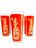 Set of 4 Vintage Thai Goddess Highball Glasses
