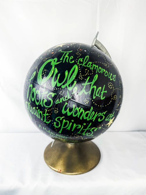A Midsummer Night’s Dream Hand-Painted Owl Globe