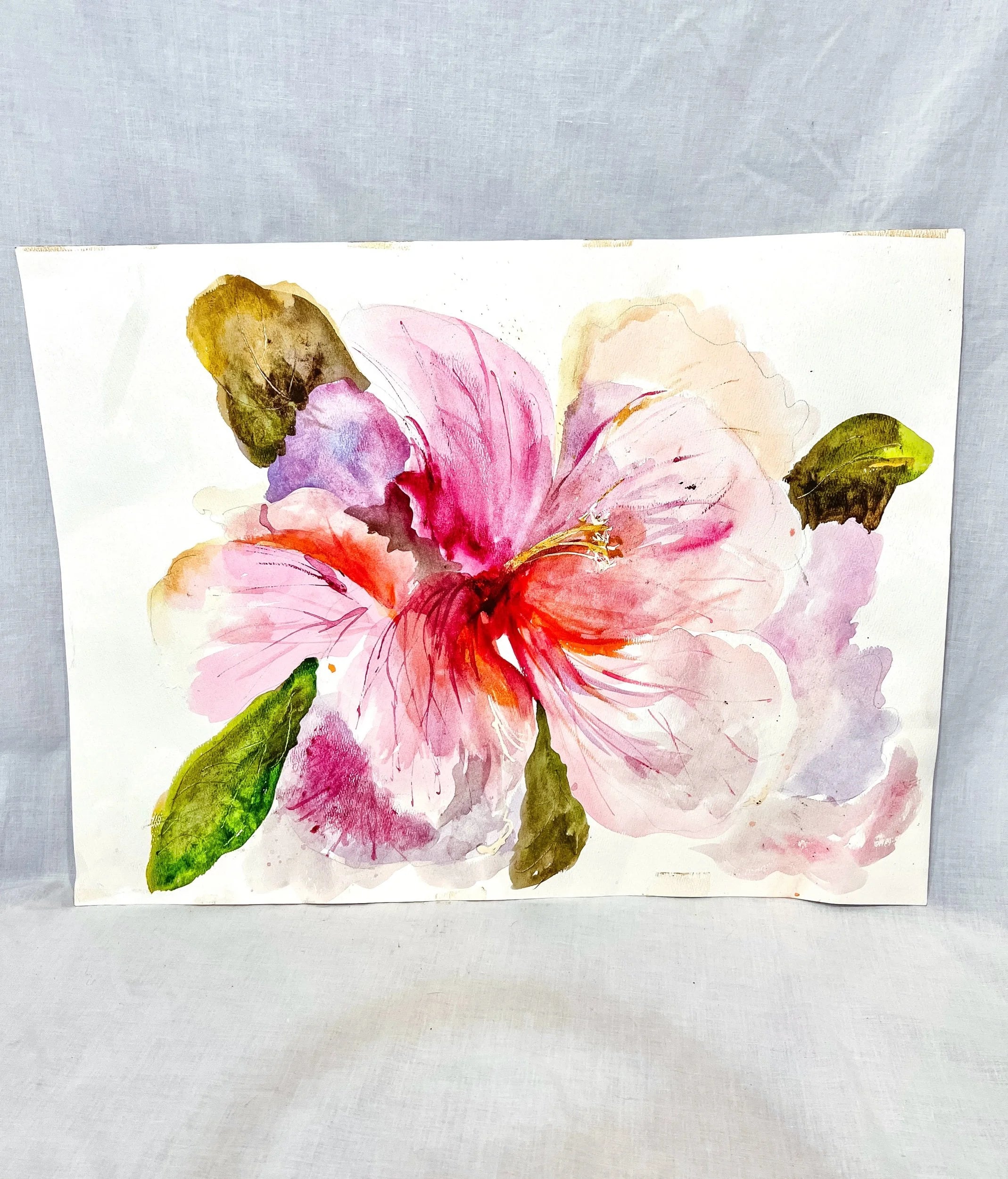 Hibiscus, Watercolor on Paper