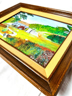 Vintage Framed Country Cottage Painting
