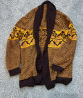 Mustard/Brown Oversized Knit Grandpa Cardi