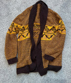 Mustard/Brown Oversized Knit Grandpa Cardi