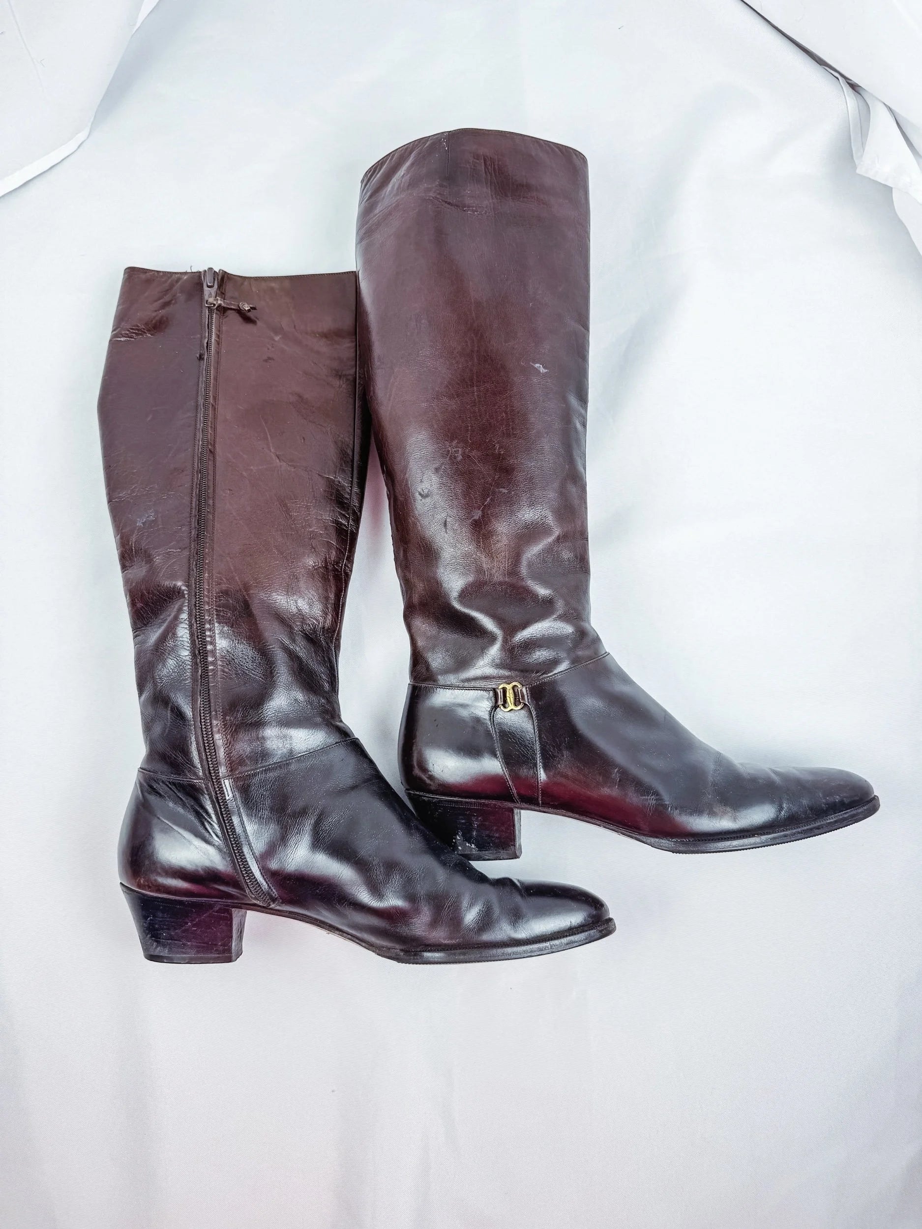 Salvatore Ferragamo Leather Knee-High Boots, Size 8