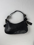 Antonio Melani Y2K Black Pebbled Leather Floral Shoulder Bag