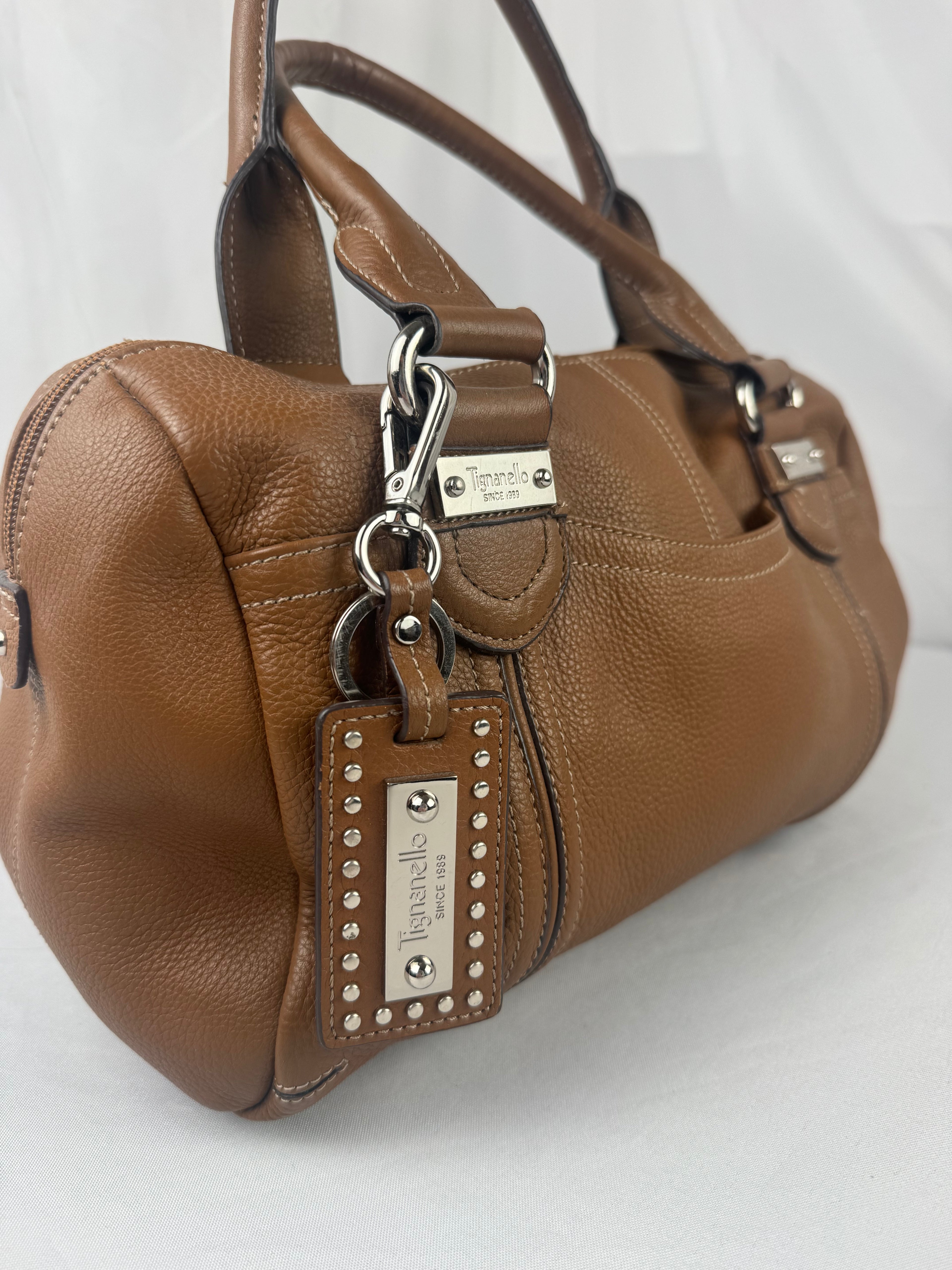 Tignanello Italian Leather Brown Shoulder Bag